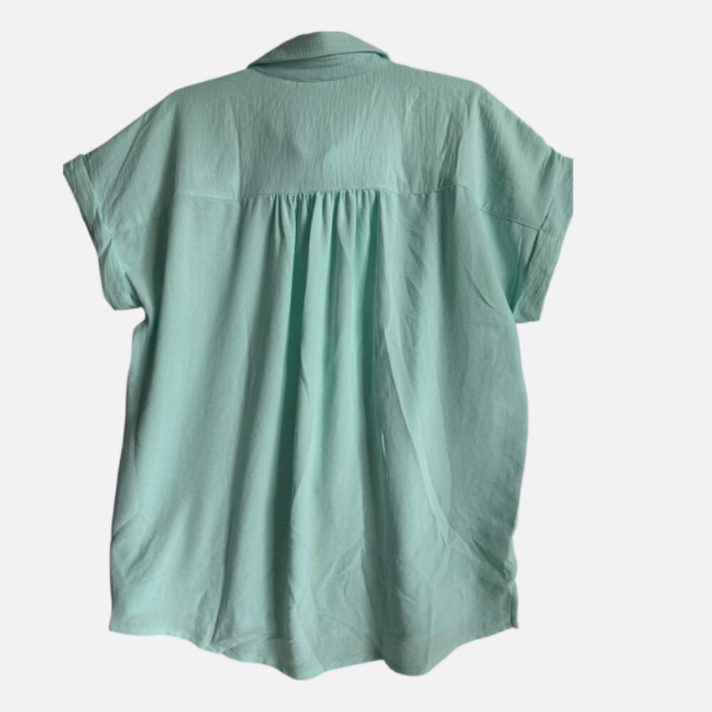 Felina ladie's Button Down Short Sleeve Casual  Blouse M - Picture 2 of 7